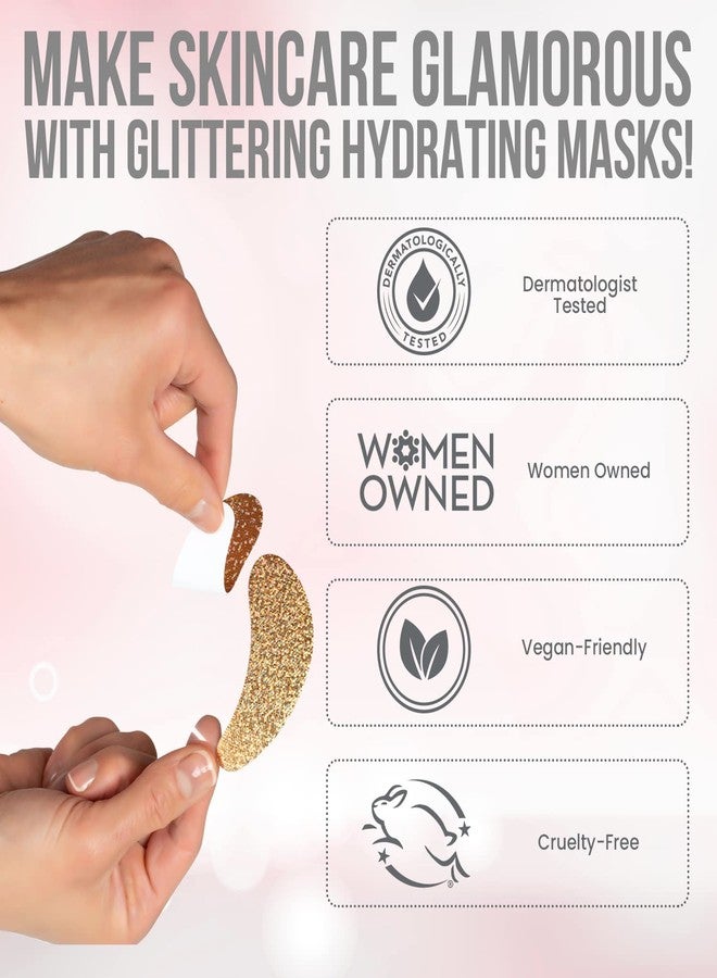 MISS SPA Under Eye Patches Brightening De-Puffing Eye Masks with Caffeine B3 Vitamins, Hydrating Eye Masks for Wrinkles Fine Lines Gold Under Eye Patches Skin Care, Dermatologist Tested (4 pairs) - Image 4